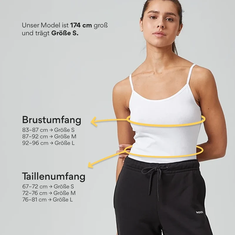 Damen Spaghetti Tops | Schwarz-Weiß