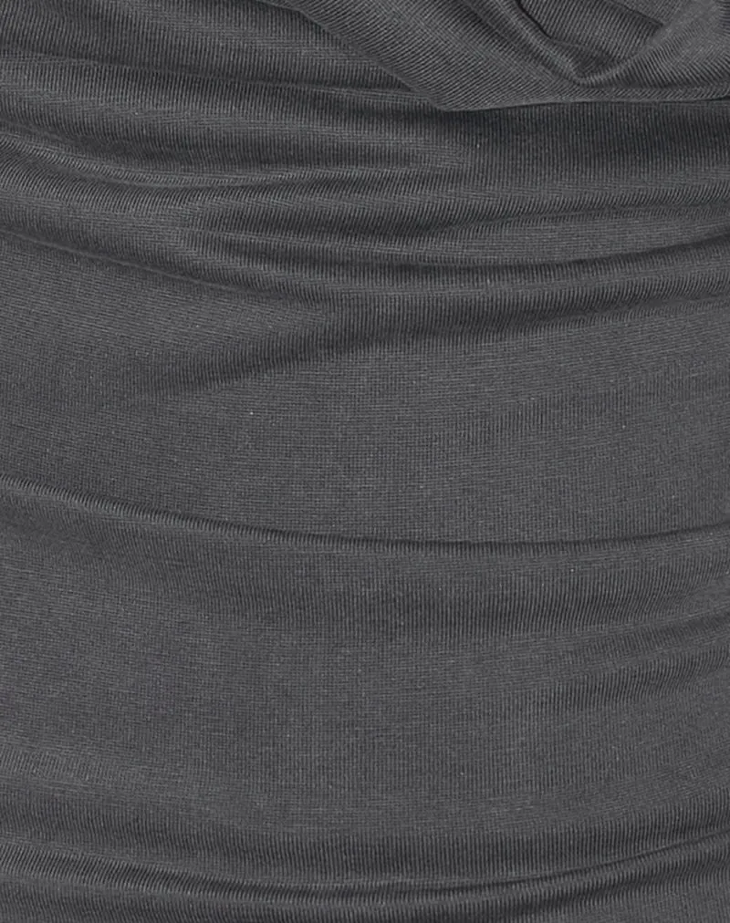 Mini robe Malora Cowl en anthracite