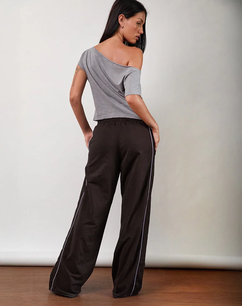 Jogger Benton en chocolat amer avec reliure violette
