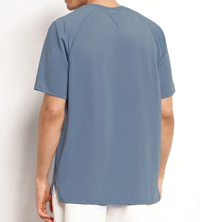 T-shirt de sport homme en matière aérée Bleu Jean Dim Move