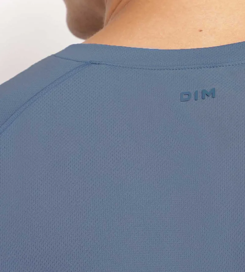 T-shirt de sport homme en matière aérée Bleu Jean Dim Move