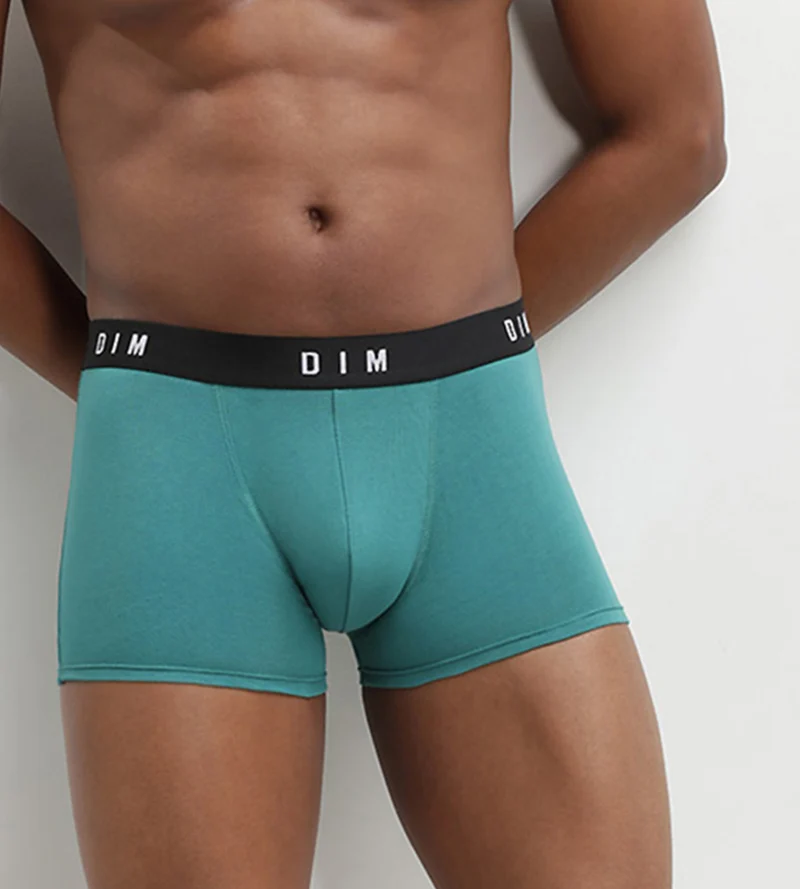 Lot de 2 boxers homme coton stretch Gris Acier Vert Émeraude Dim Originals