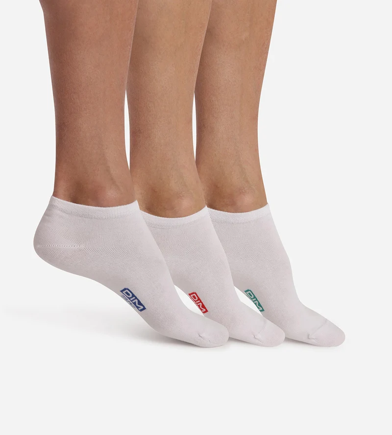 Lot de 3 paires de socquettes blanches en coton Homme