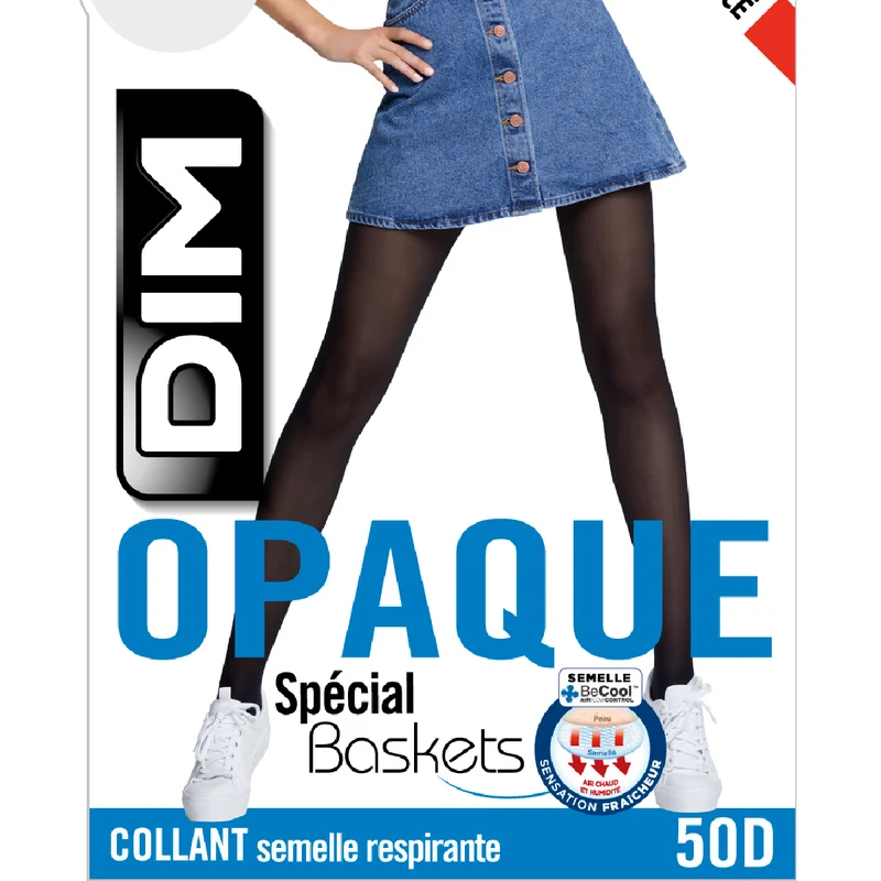 Collant noir opaque velouté spécial Sneakers 50D