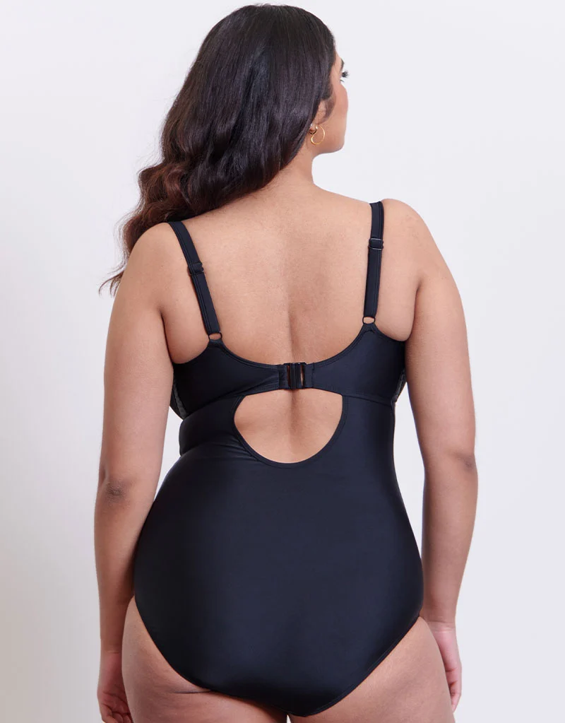 Flirtelle Maya Bay Balcony Swimsuit Black