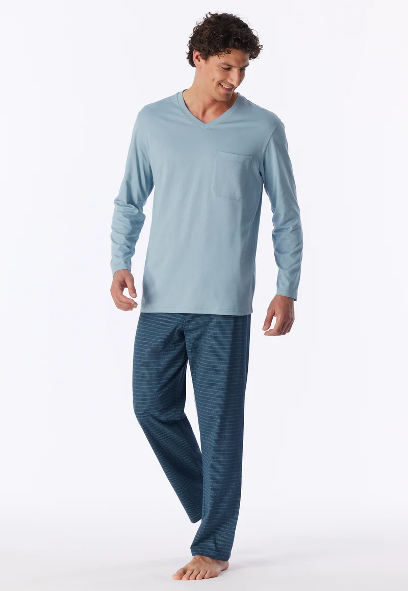 Schlafanzug Blau gestreift - Comfort Essentials