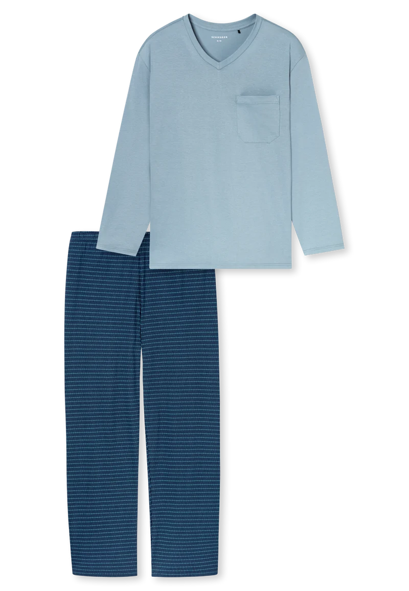 Schlafanzug Blau gestreift - Comfort Essentials