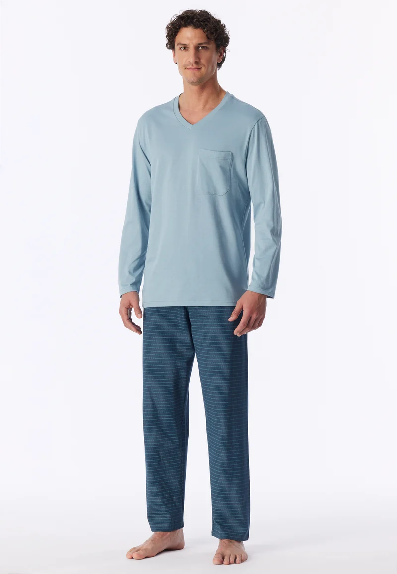 Schlafanzug Blau gestreift - Comfort Essentials