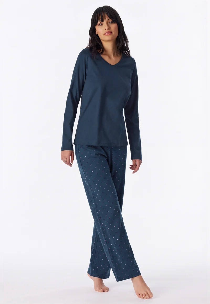 Schlafanzug Dunkelblau gemustert - Casual Essentials