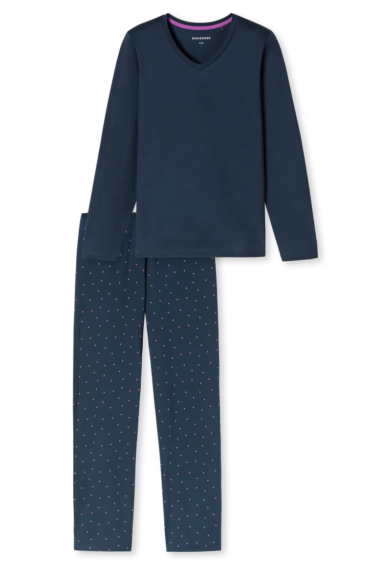 Schlafanzug Dunkelblau gemustert - Casual Essentials