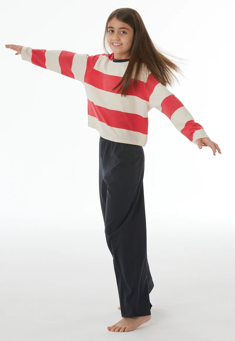 Schlafanzug mit Bündchen Bunt gestreift - Nightwear