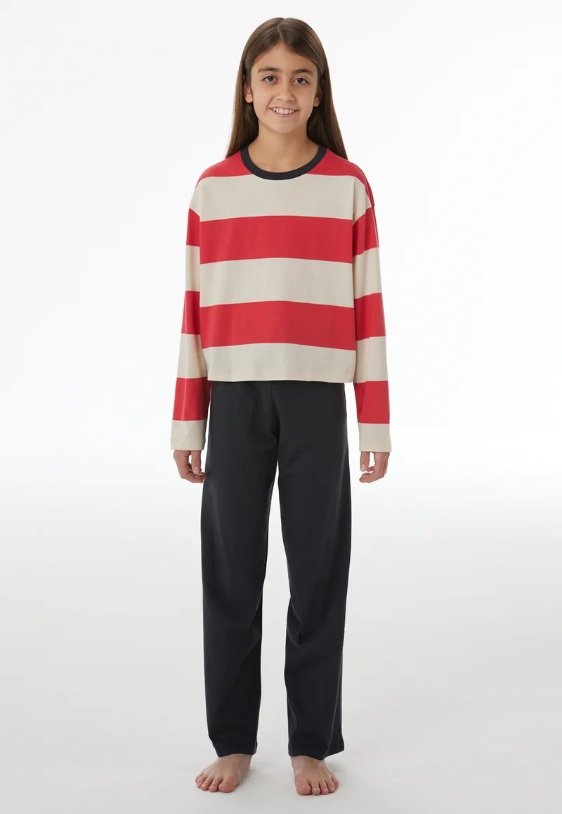 Schlafanzug mit Bündchen Bunt gestreift - Nightwear