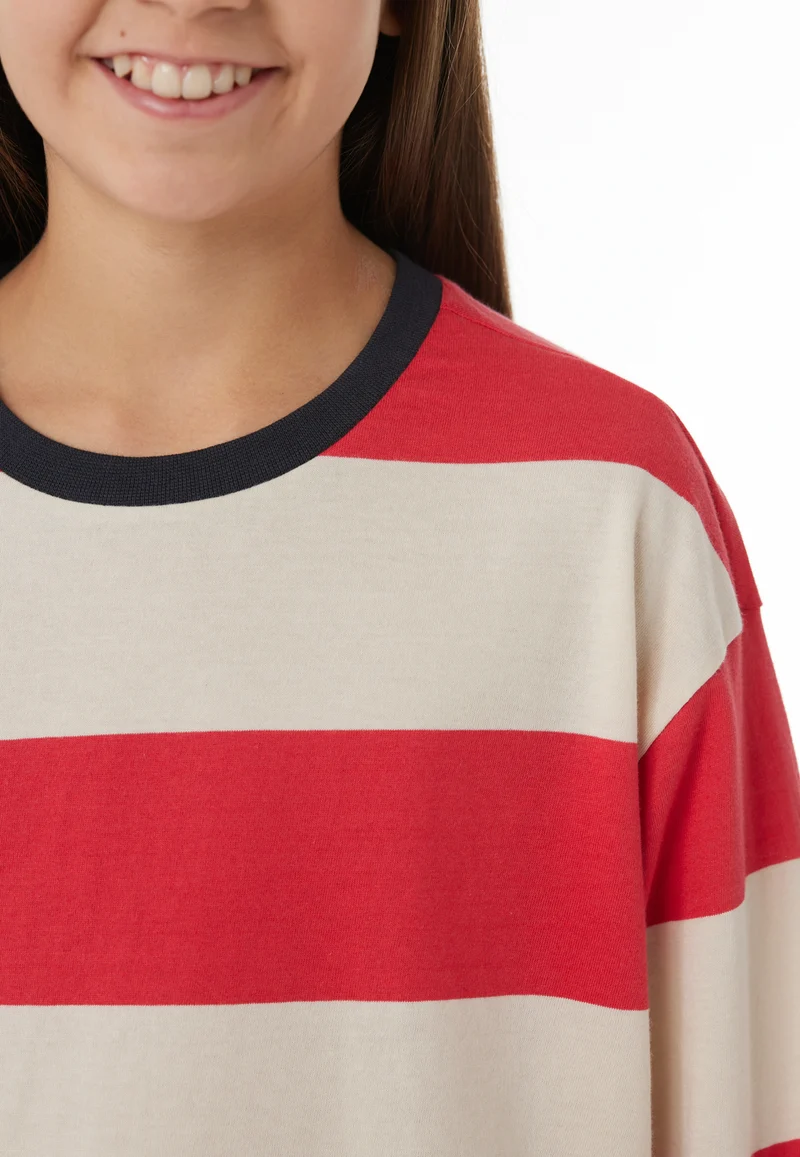Schlafanzug mit Bündchen Bunt gestreift - Nightwear