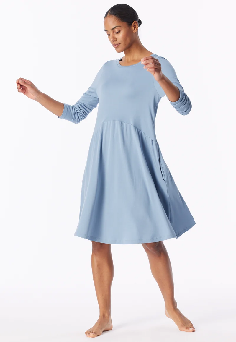 Nachthemd langarm Blau - Modern Nightwear