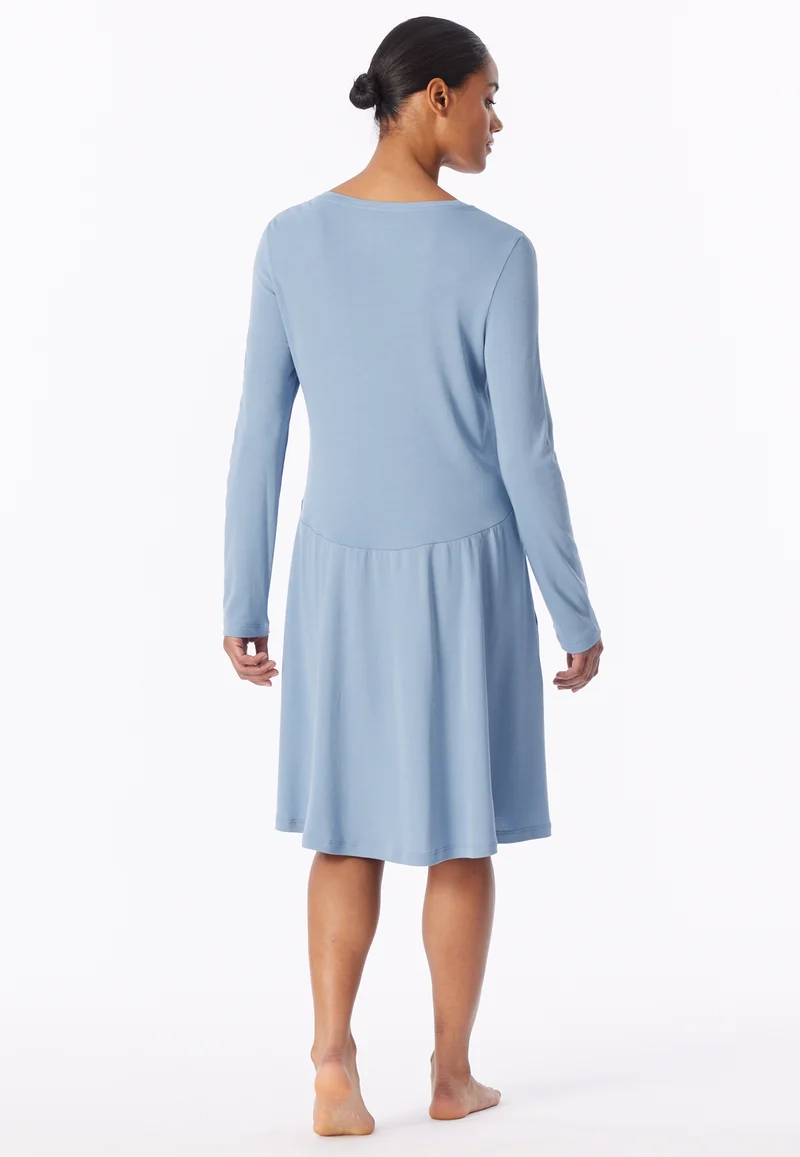 Nachthemd langarm Blau - Modern Nightwear