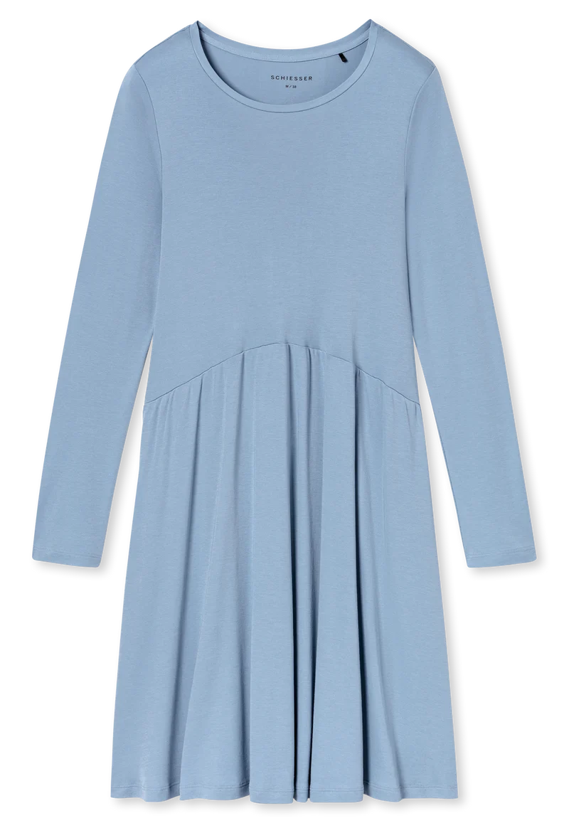 Nachthemd langarm Blau - Modern Nightwear