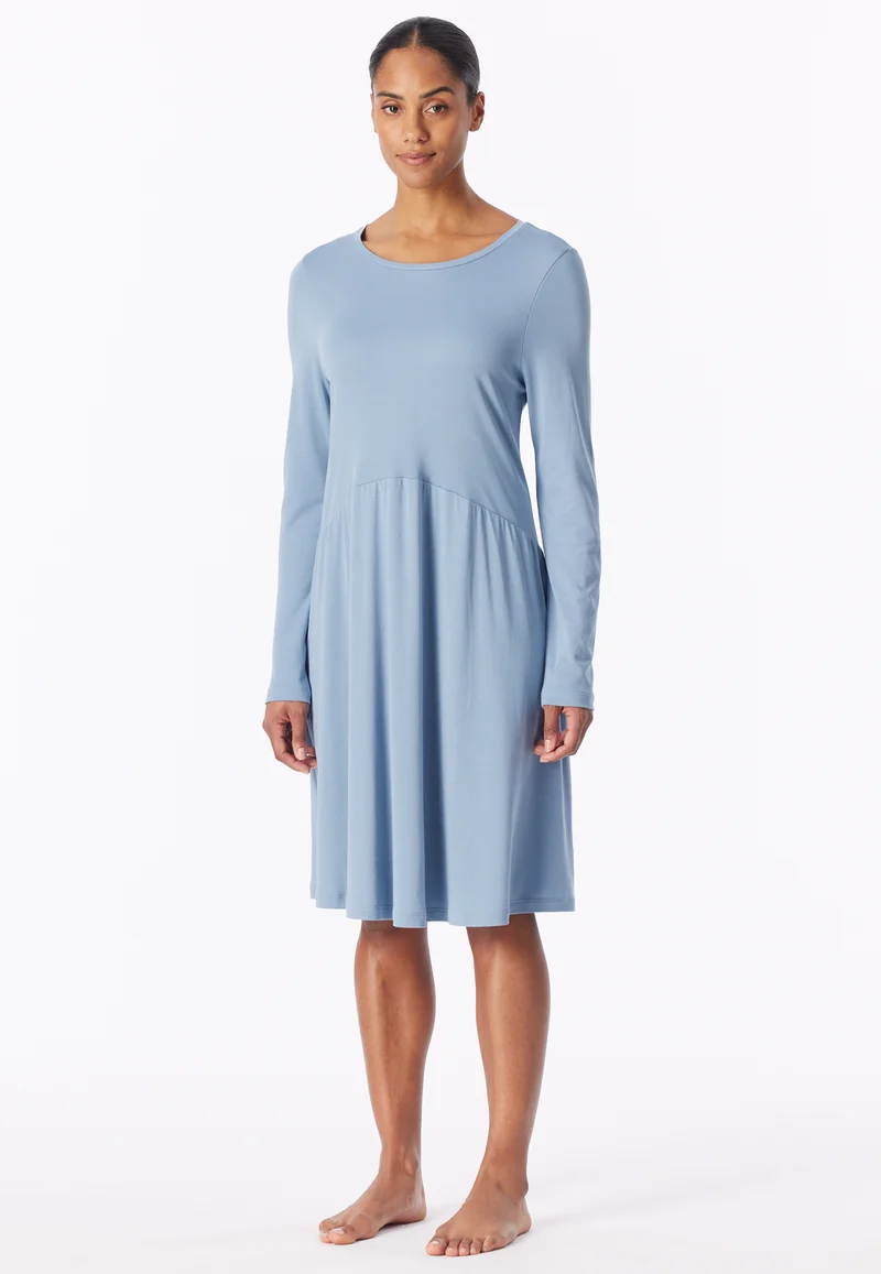 Nachthemd langarm Blau - Modern Nightwear
