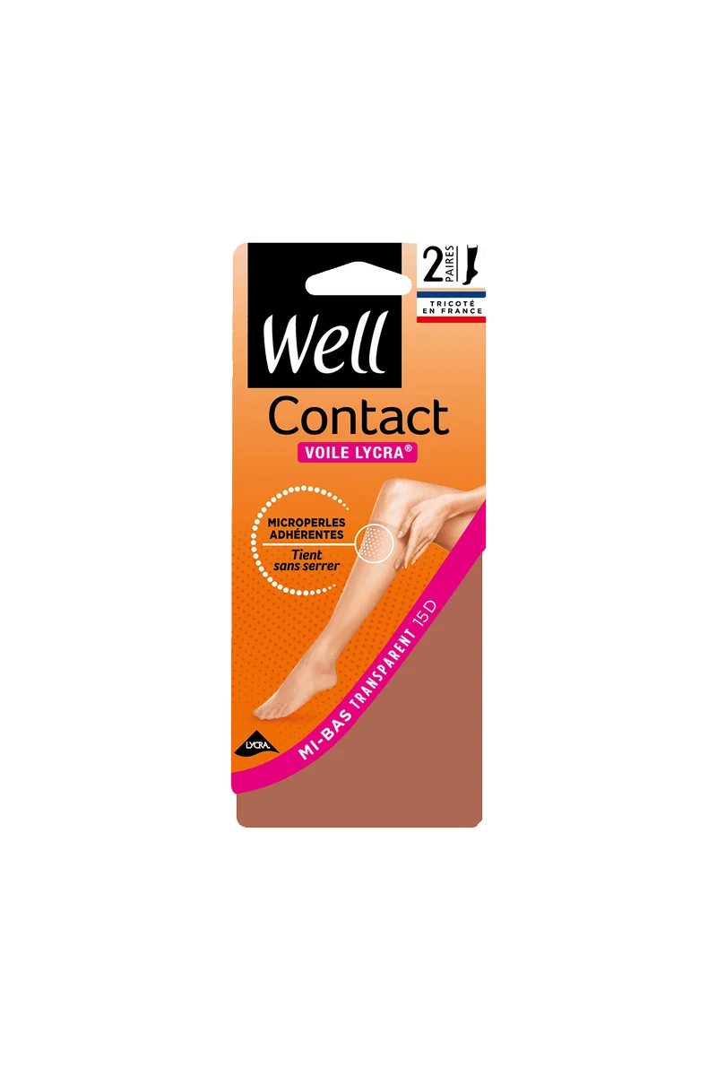 Lot de 2 paires de Mi-bas Voile 15D Contact Lycra - Ibiza