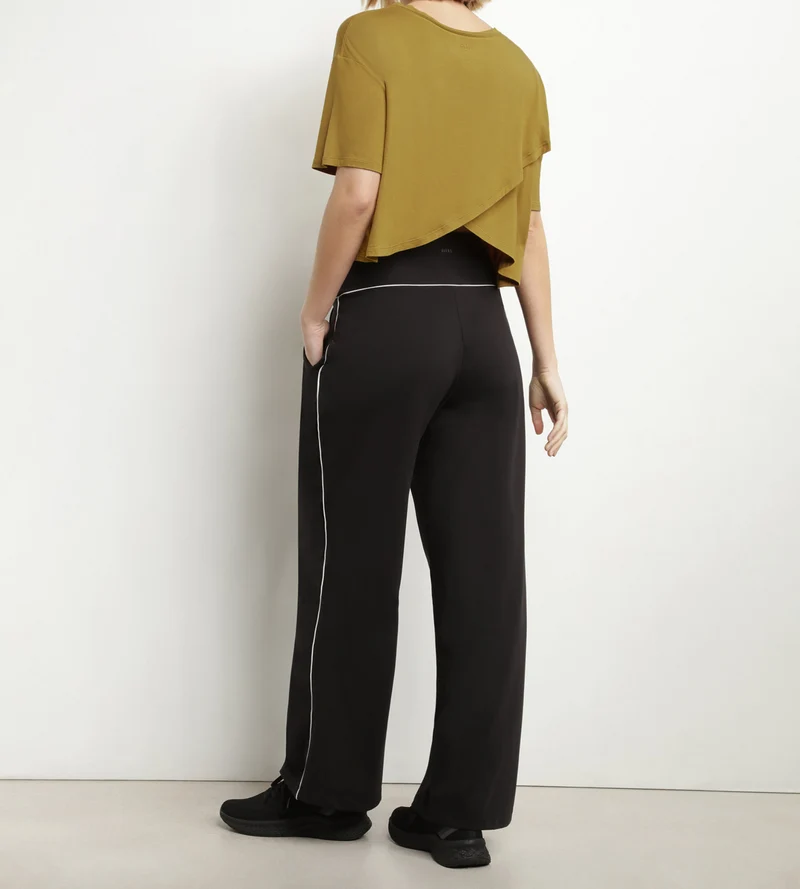 T-shirt de sport femme en viscose vert olive avec dos ouvert Dim Move