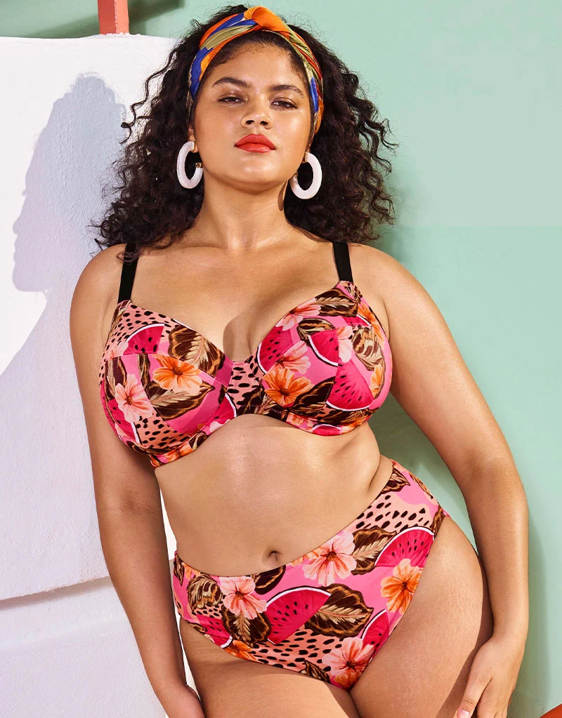 Elomi Cabana Nights Plunge Bikini Top Multi