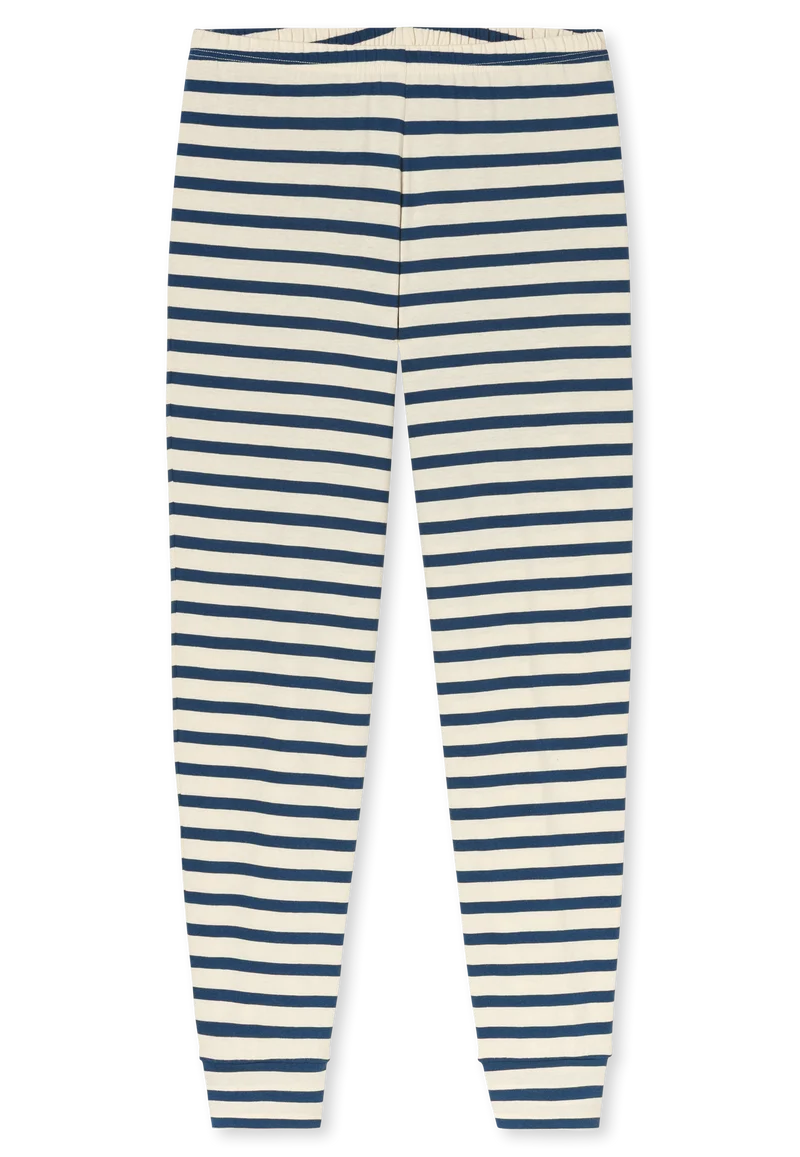 Schlafanzug mit Bündchen Dunkelblau/Weiss gestreift - Casual Essentials