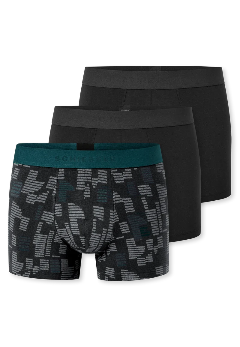 Enge Boxershorts 3er-Pack Schwarz gemustert - 95/5