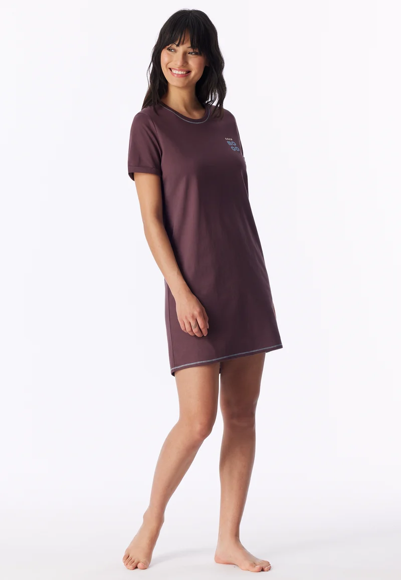 Nachthemd kurzarm Bordeaux- Casual Essentials