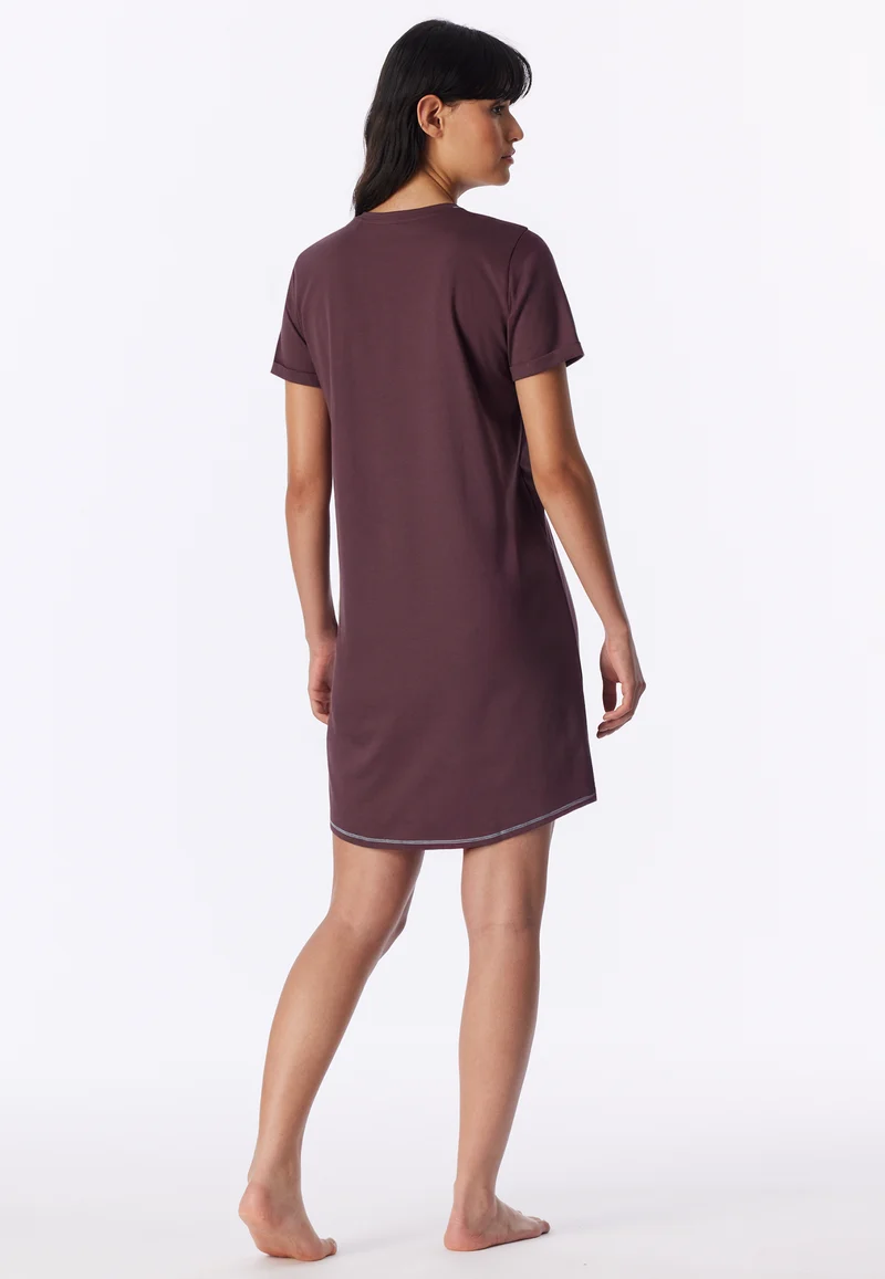 Nachthemd kurzarm Bordeaux- Casual Essentials