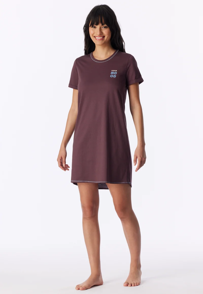 Nachthemd kurzarm Bordeaux- Casual Essentials