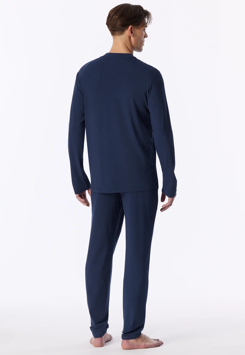 Schlafanzug mit Bündchen Dunkelblau - Selected Premium Warming
