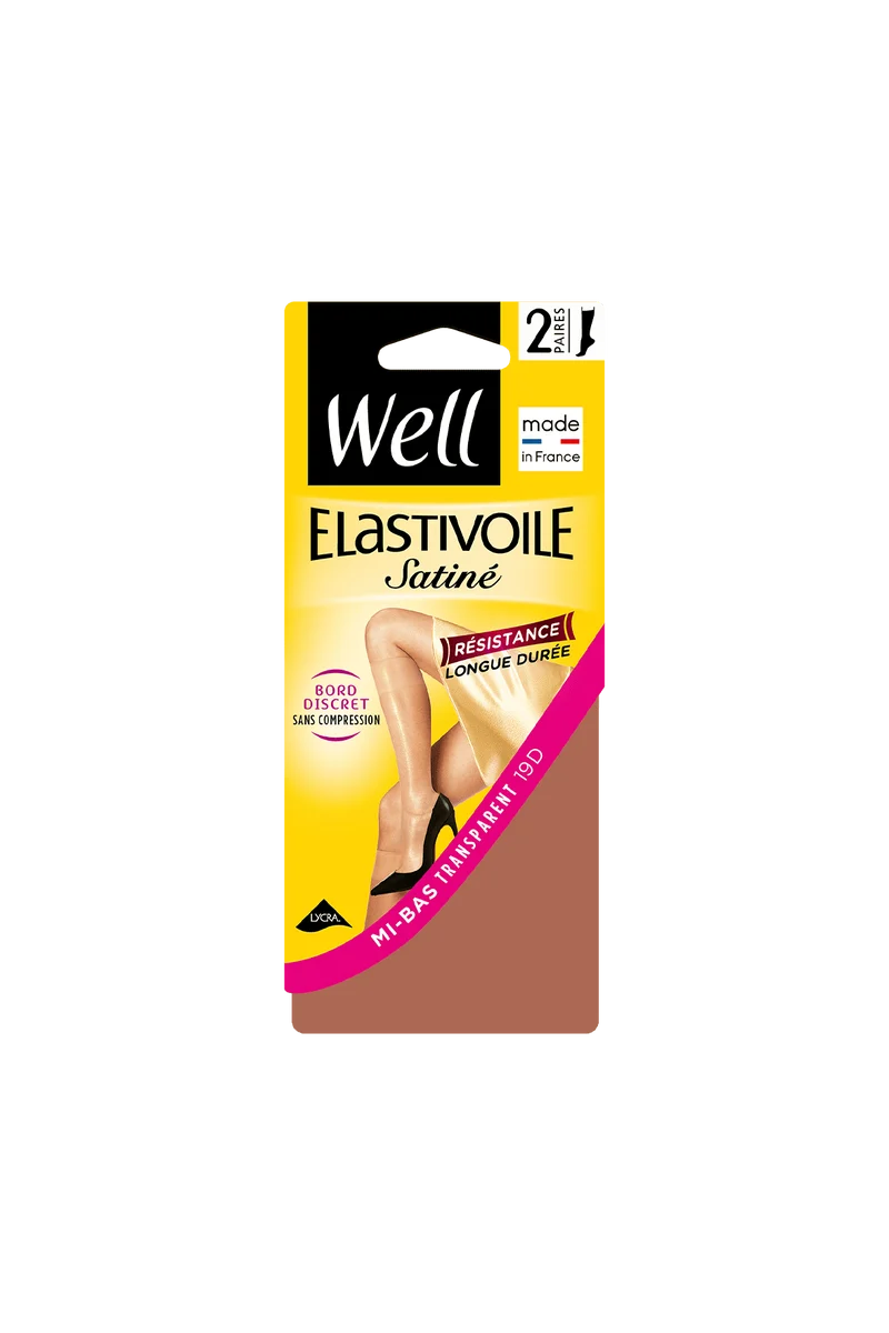 Lot de 2 paires de Mi-bas Satiné 19D Elastivoile - Ibiza