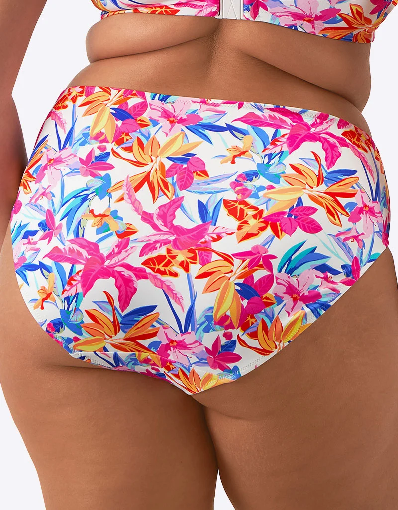 Elomi Savaneta Mid Rise Bikini Brief White Print