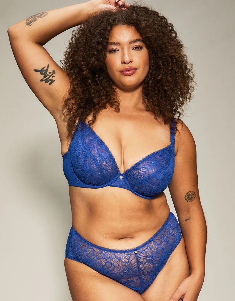 KBX Alice Non Padded Plunge Bra Cobalt Blue