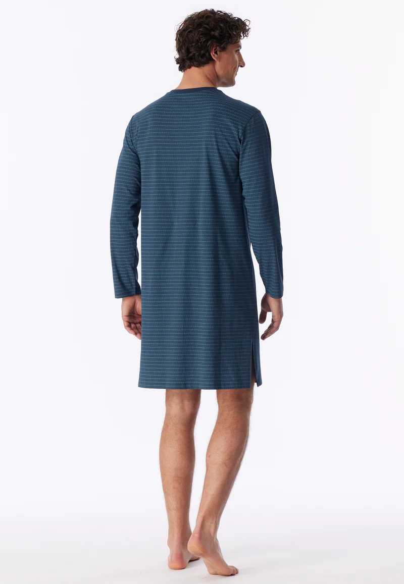 Nachthemd langarm Blau gemustert - Comfort Essentials