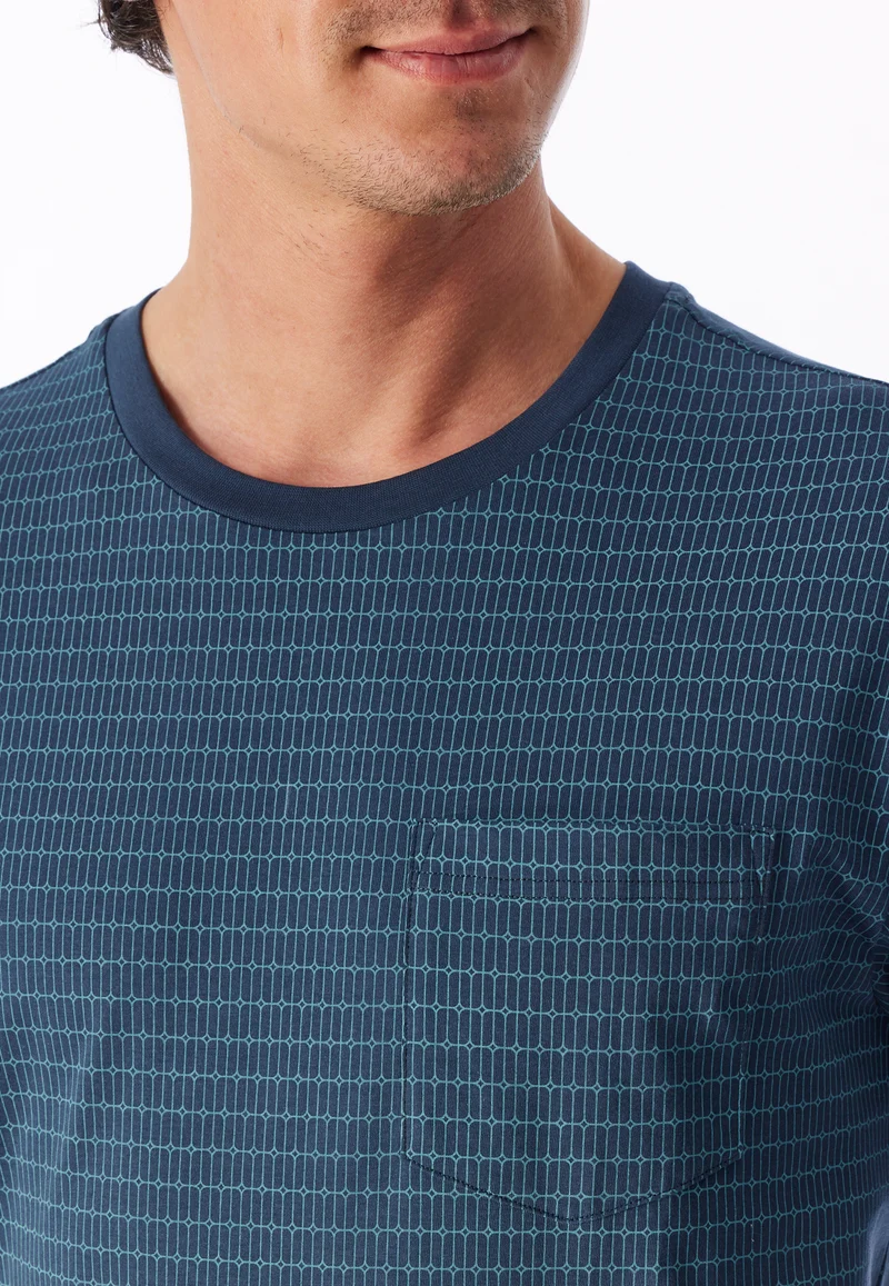 Nachthemd langarm Blau gemustert - Comfort Essentials