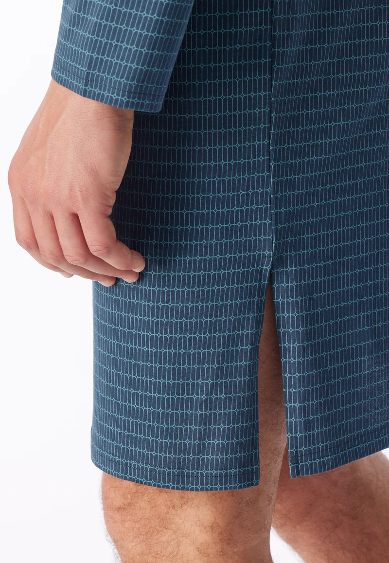 Nachthemd langarm Blau gemustert - Comfort Essentials