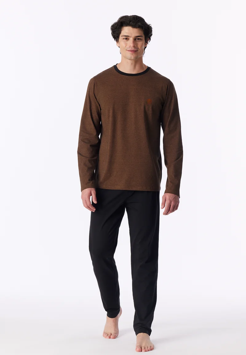 Schlafanzug Orange/Schwarz gemustert - 95/5