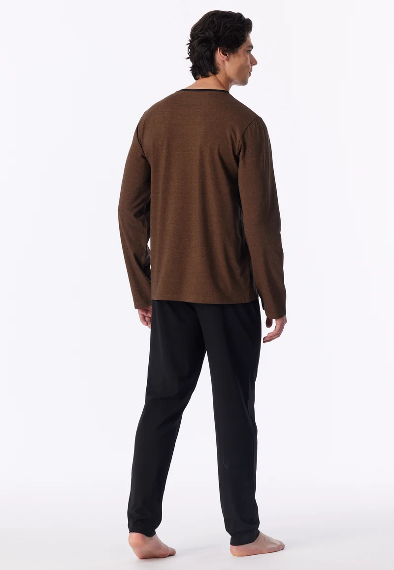 Schlafanzug Orange/Schwarz gemustert - 95/5