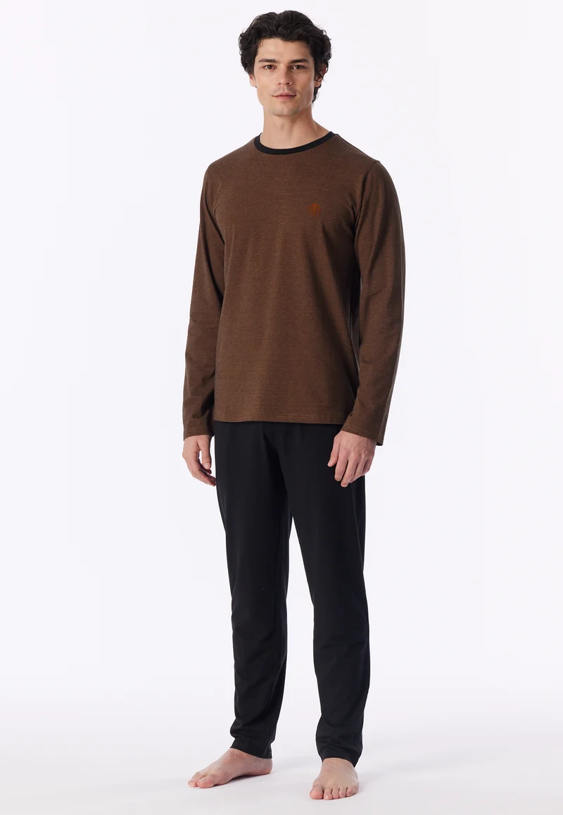 Schlafanzug Orange/Schwarz gemustert - 95/5