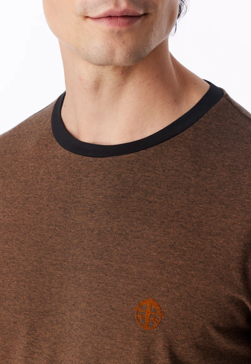 Schlafanzug Orange/Schwarz gemustert - 95/5
