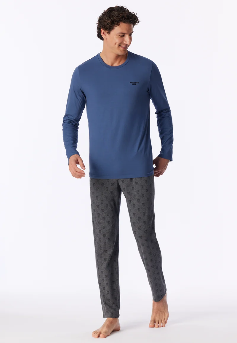 Schlafanzug Blau/Grau gemustert - 95/5