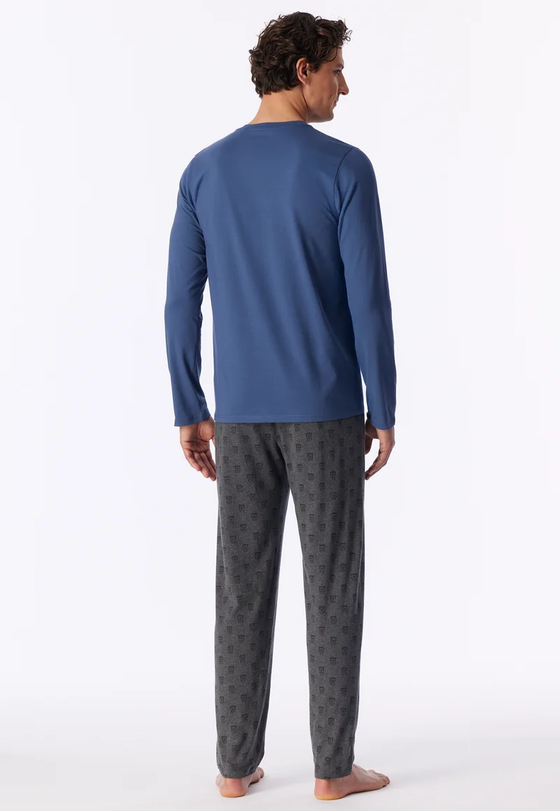Schlafanzug Blau/Grau gemustert - 95/5