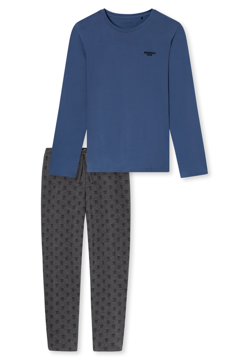 Schlafanzug Blau/Grau gemustert - 95/5