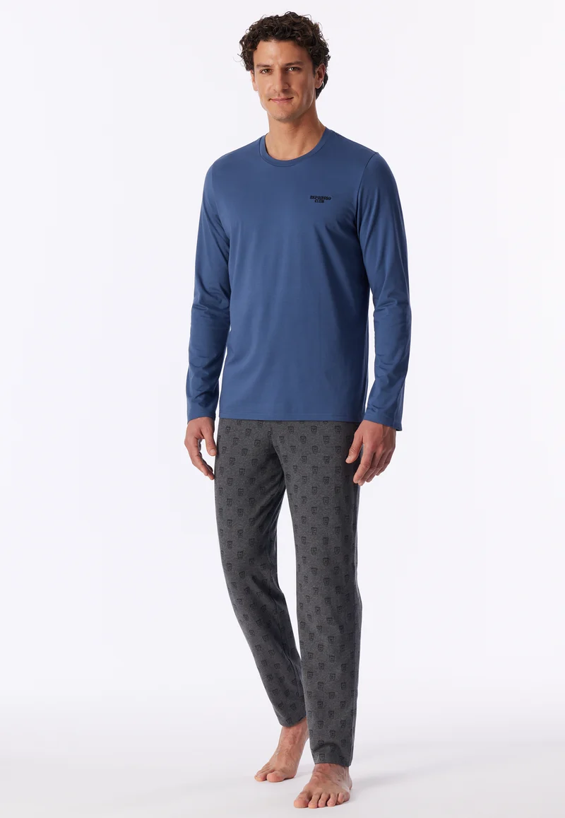 Schlafanzug Blau/Grau gemustert - 95/5
