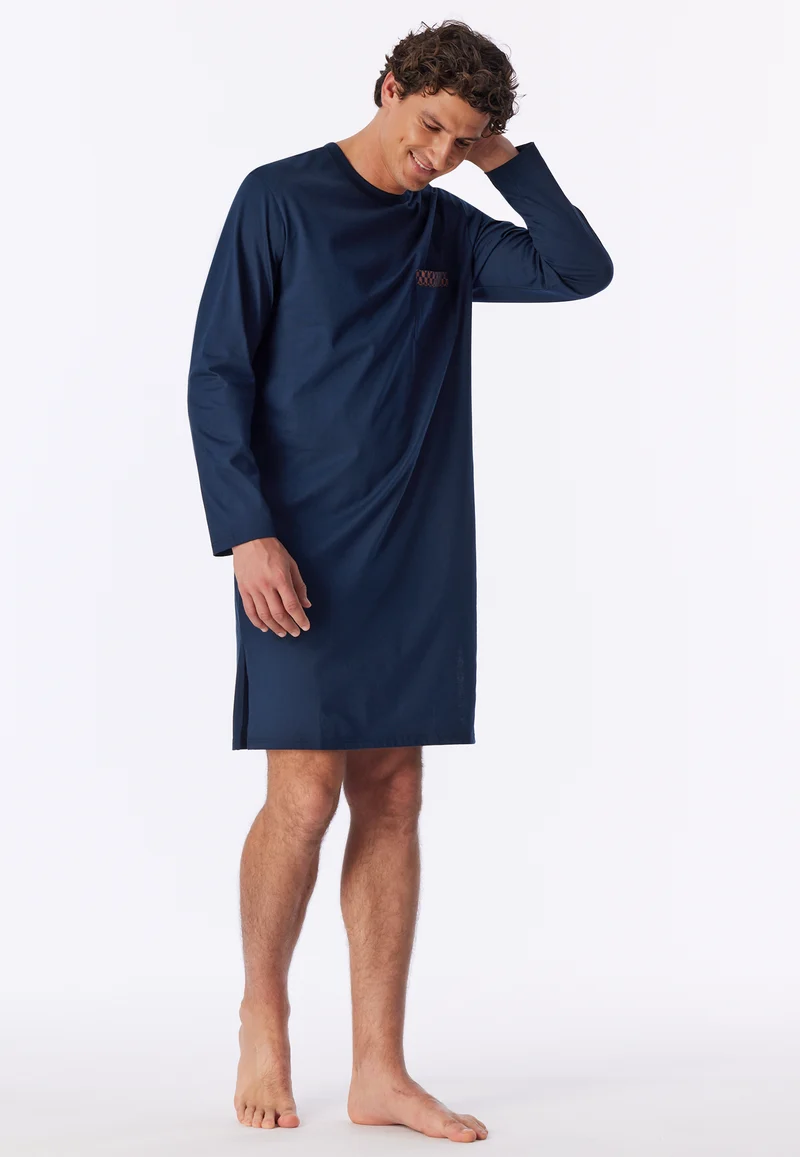 Nachthemd langarm Dunkelblau - Comfort Nightwear