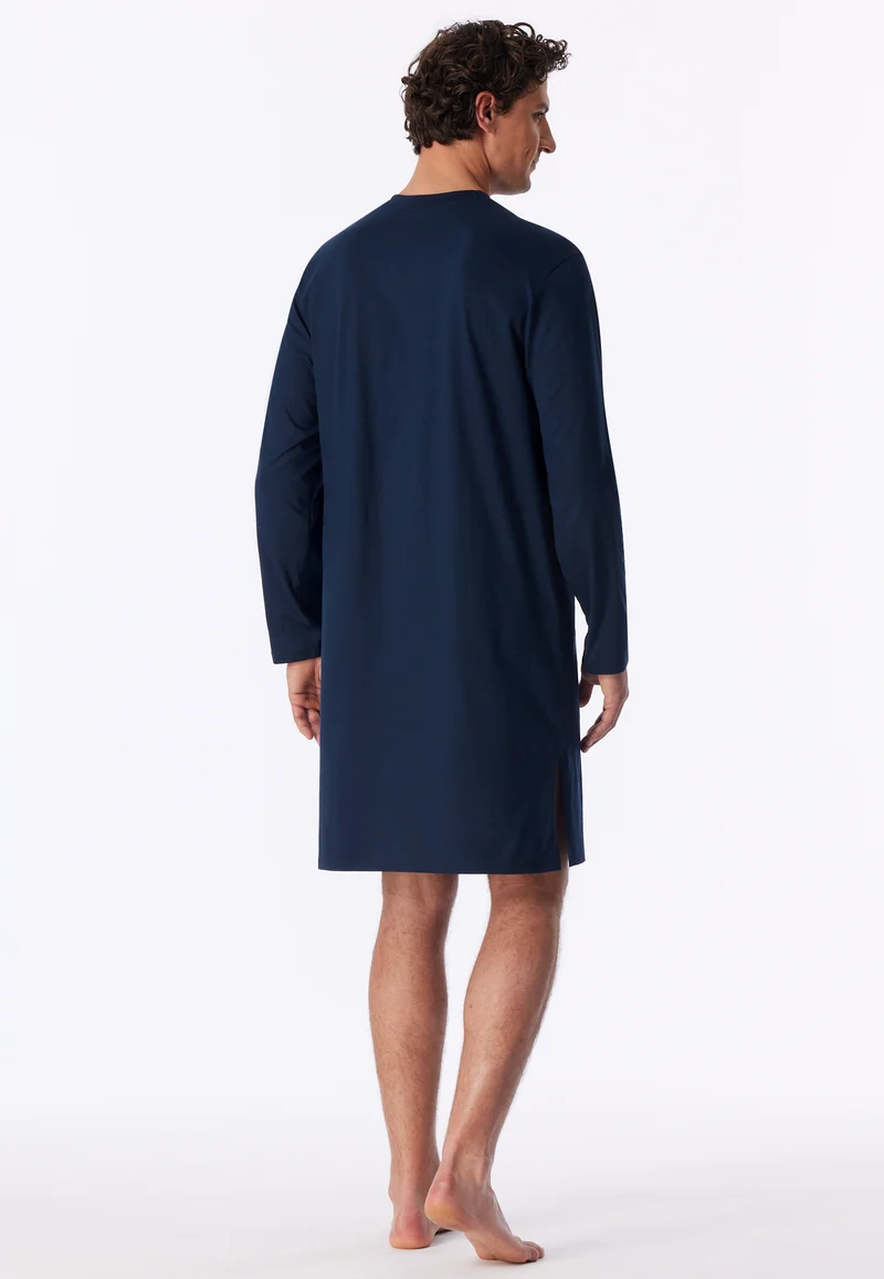 Nachthemd langarm Dunkelblau - Comfort Nightwear