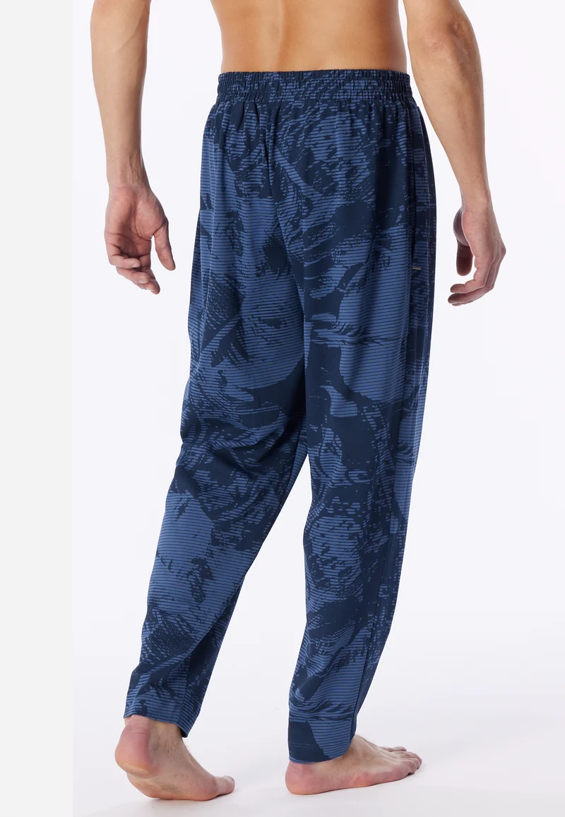 Hose mit Bündchen Blau gemustert - Mix+Relax