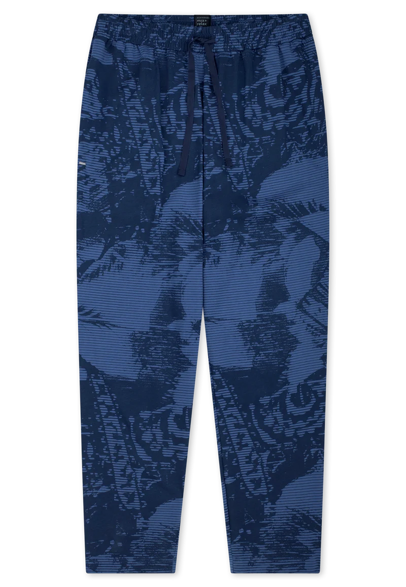Hose mit Bündchen Blau gemustert - Mix+Relax
