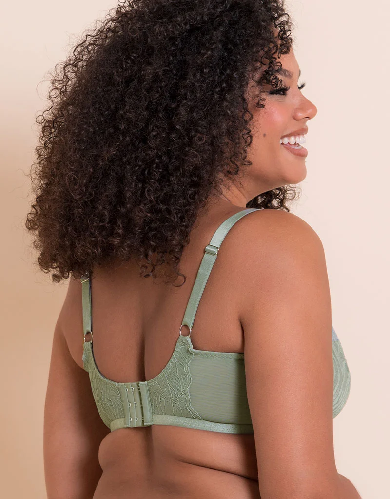Curvy Kate Lace Daze Balcony Bra Sage Green