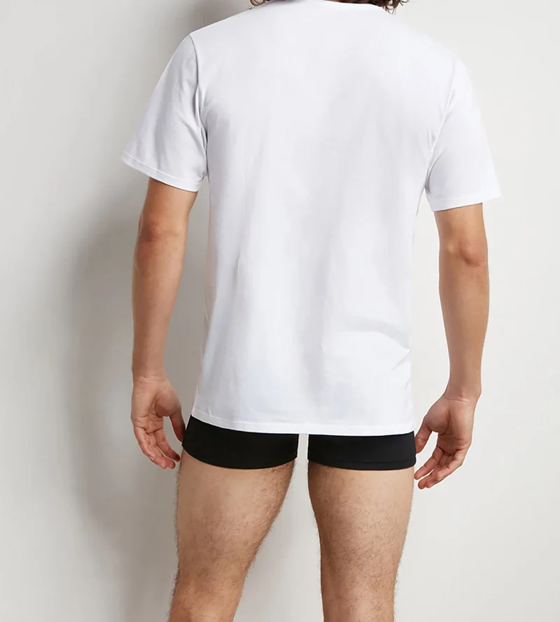 Lot de 2 Tshirts homme thermorégulateur en coton blanc col V Regul Activ